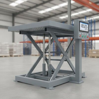 2000kg Capaciteit Hydraulisch Weegplatform met 1500 x 1200mm Tafelheffer Weegschaal voor Industriële Hefbrug